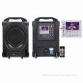 PA system with two wireless microphones,USB/SD card slot, MP5 function, 4.3"TFT LED display